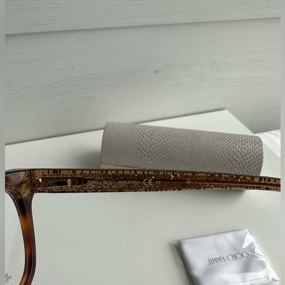 NEW Jimmy Choo Square Glitter Tortoise Prescription Eyeglasses Frame - Picture 6 of 8